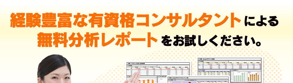 経験豊富な有資格コンサルタントによる無料分析レポートをお試しください。